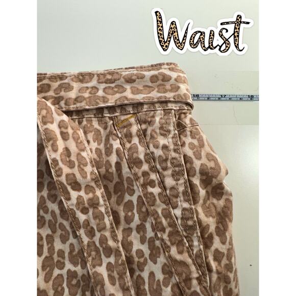 Anthropologie The Wanderer Pants 29 Leopard Print Cotton Linen Boho Chic - Picture 12 of 14
